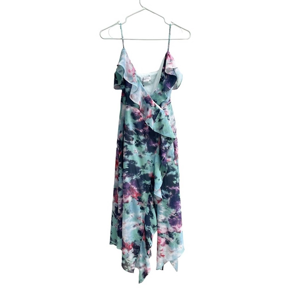 LOVERS & FRIENDS Haven Midi Dress Blue Tie Dye XS - Picture 3 of 10